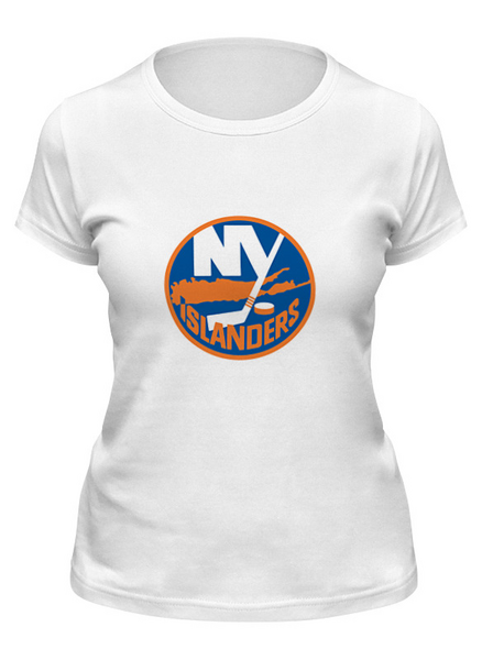 Заказать женскую футболку в Москве. Футболка классическая New York Islanders от BURNSHIRTS - готовые дизайны и нанесение принтов.