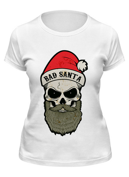 Заказать женскую футболку в Москве. Футболка классическая Bad santa от denis01001 - готовые дизайны и нанесение принтов.