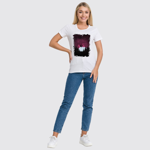 Заказать женскую футболку в Москве. Футболка классическая Ski Ride от oneredfoxstore@gmail.com - готовые дизайны и нанесение принтов.