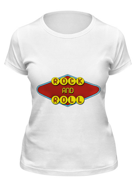 Заказать женскую футболку в Москве. Футболка классическая Rock and roll от YellowCloverShop - готовые дизайны и нанесение принтов.