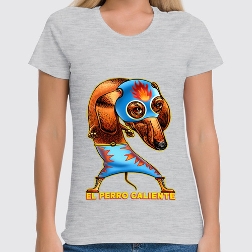 Заказать женскую футболку в Москве. Футболка классическая Собака супергерой от ПРИНТЫ ПЕЧАТЬ  - готовые дизайны и нанесение принтов.