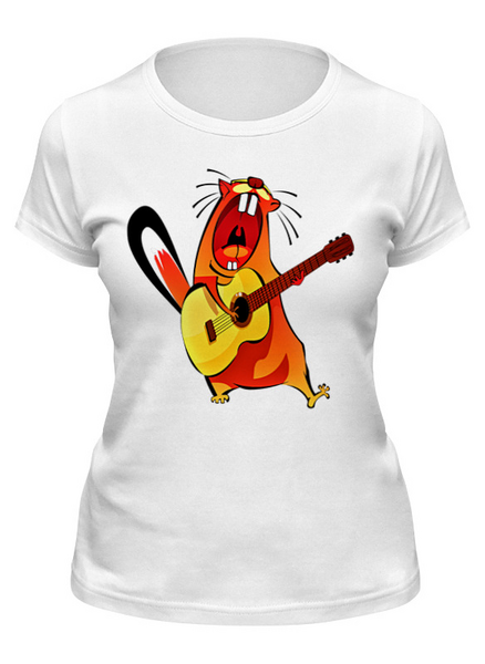 Заказать женскую футболку в Москве. Футболка классическая Гитарист от T-shirt print  - готовые дизайны и нанесение принтов.