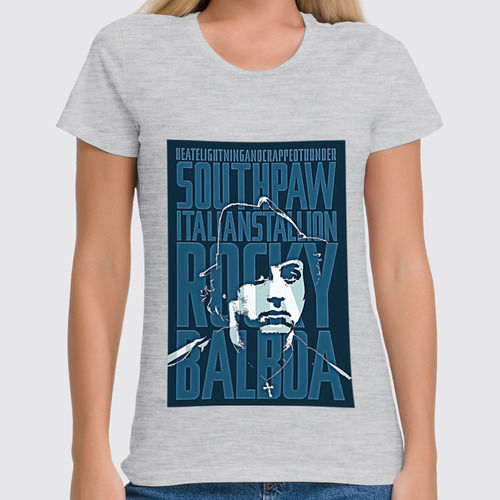 Заказать женскую футболку в Москве. Футболка классическая Rocky Balboa от Leichenwagen - готовые дизайны и нанесение принтов.