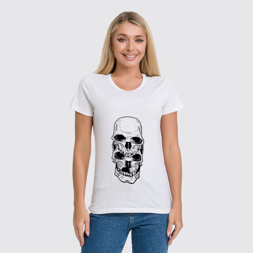 Заказать женскую футболку в Москве. Футболка классическая Skull от zen4@bk.ru - готовые дизайны и нанесение принтов.