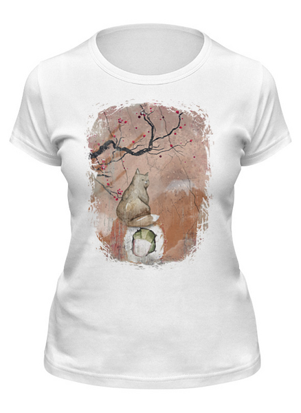 Заказать женскую футболку в Москве. Футболка классическая Sushi Cat от oneredfoxstore@gmail.com - готовые дизайны и нанесение принтов.