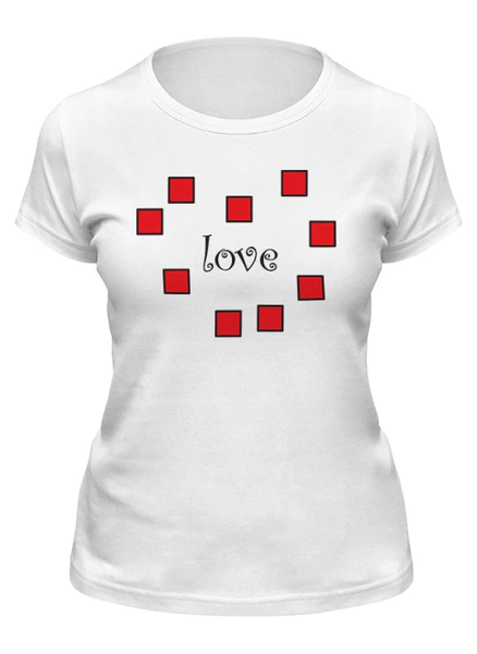 Заказать женскую футболку в Москве. Футболка классическая Pixel love от skynatural - готовые дизайны и нанесение принтов.