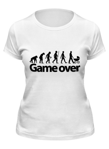 Заказать женскую футболку в Москве. Футболка классическая Game Over (Игра Окончена) от coolmag - готовые дизайны и нанесение принтов.