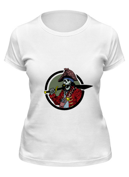 Заказать женскую футболку в Москве. Футболка классическая Пират от YellowCloverShop - готовые дизайны и нанесение принтов.