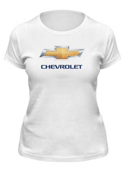 Заказать женскую футболку в Москве. Футболка классическая CHEVROLET от DESIGNER   - готовые дизайны и нанесение принтов.