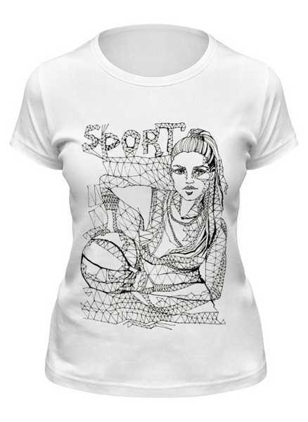 Заказать женскую футболку в Москве. Футболка классическая Спорт от bunto - готовые дизайны и нанесение принтов.