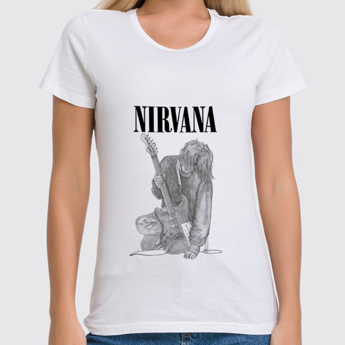 Заказать женскую футболку в Москве. Футболка классическая Kurt Cobain  от rancid - готовые дизайны и нанесение принтов.