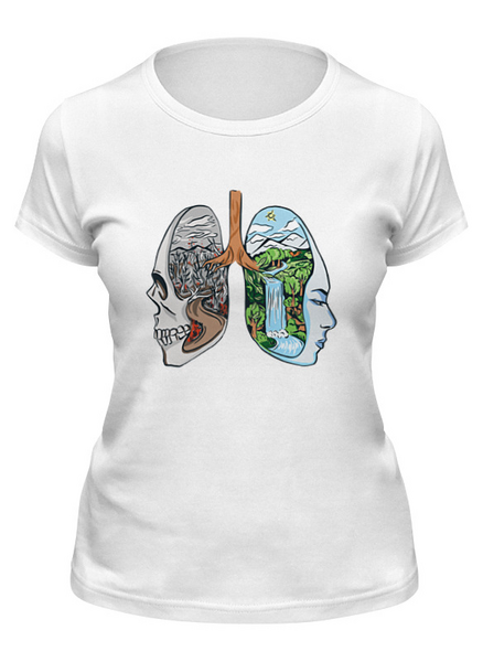 Заказать женскую футболку в Москве. Футболка классическая Lungs Landscape от Павел Павел - готовые дизайны и нанесение принтов.