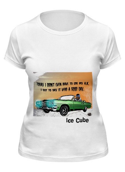 Заказать женскую футболку в Москве. Футболка классическая Ice Cube от Fedor - готовые дизайны и нанесение принтов.