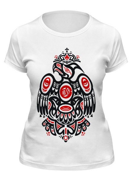 Заказать женскую футболку в Москве. Футболка классическая Полинезийский орел от Алиса Арифулина - готовые дизайны и нанесение принтов.