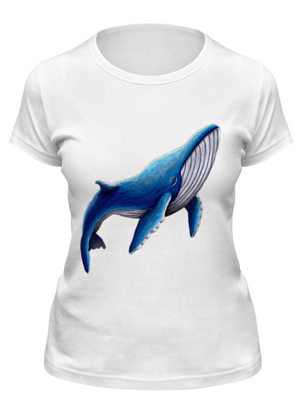 Заказать женскую футболку в Москве. Футболка классическая Синий кит от tigerda  - готовые дизайны и нанесение принтов.