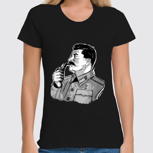 Заказать женскую футболку в Москве. Футболка классическая Сталин от ussr - готовые дизайны и нанесение принтов.