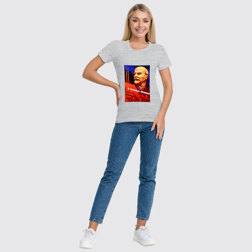 Заказать женскую футболку в Москве. Футболка классическая Советский плакат от posterman - готовые дизайны и нанесение принтов.