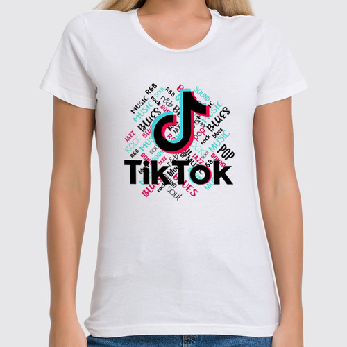 Заказать женскую футболку в Москве. Футболка классическая Tik Tok(тик ток) от T-shirt print  - готовые дизайны и нанесение принтов.