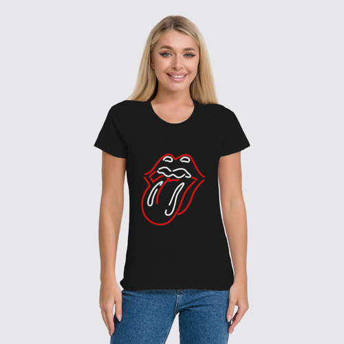 Заказать женскую футболку в Москве. Футболка классическая The Rolling Stones от Just kidding - готовые дизайны и нанесение принтов.