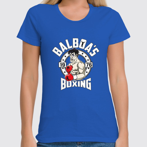 Заказать женскую футболку в Москве. Футболка классическая Balboas Boxing от skynatural - готовые дизайны и нанесение принтов.