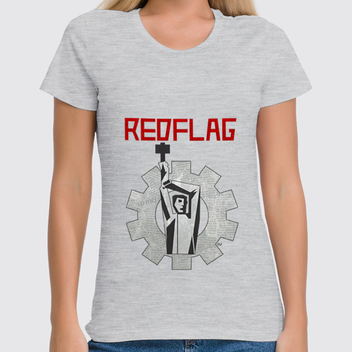 Заказать женскую футболку в Москве. Футболка классическая Red Flag от OEX design - готовые дизайны и нанесение принтов.