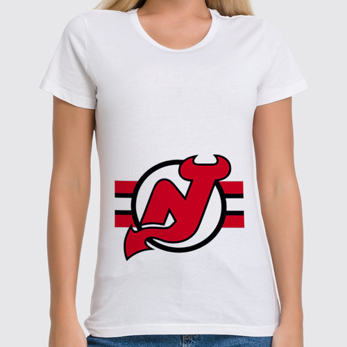Заказать женскую футболку в Москве. Футболка классическая New Jersey Devils от kspsshop - готовые дизайны и нанесение принтов.