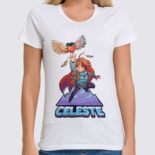 Заказать женскую футболку в Москве. Футболка классическая Celeste game от Елена Елена - готовые дизайны и нанесение принтов.