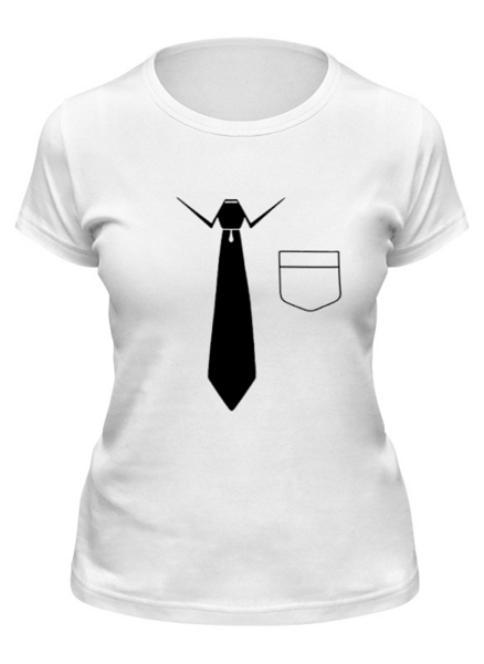 Заказать женскую футболку в Москве. Футболка классическая галстук от queen  - готовые дизайны и нанесение принтов.