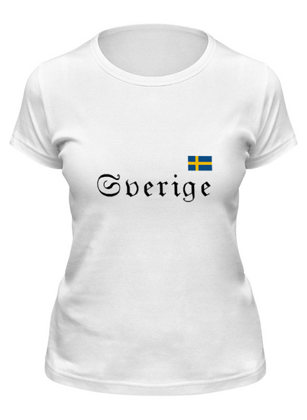 Заказать женскую футболку в Москве. Футболка классическая Sverige gothic от sergey48 - готовые дизайны и нанесение принтов.