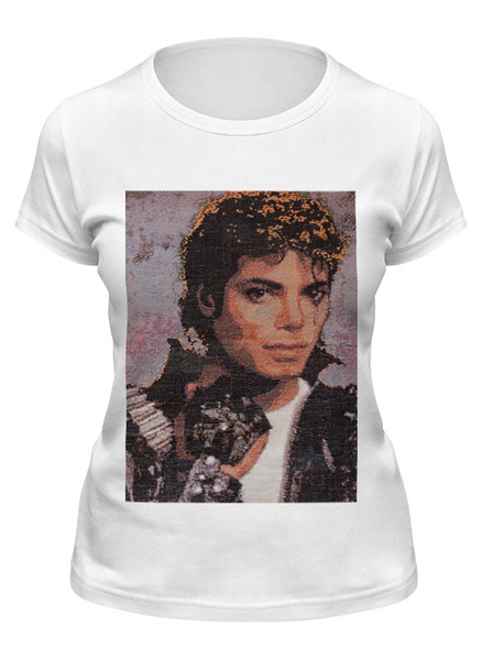 Заказать женскую футболку в Москве. Футболка классическая Майкл Джексон от kan - готовые дизайны и нанесение принтов.