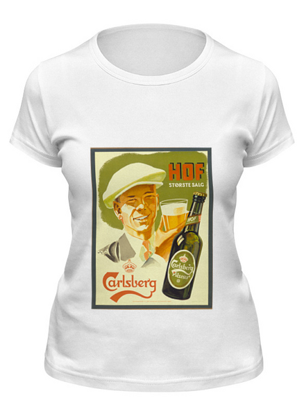 Заказать женскую футболку в Москве. Футболка классическая Carlsberg от Виктор Гришин - готовые дизайны и нанесение принтов.