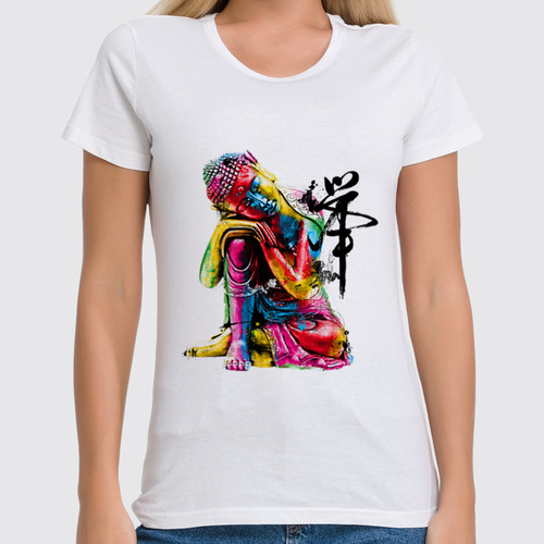 Заказать женскую футболку в Москве. Футболка классическая Будда           от Savara - готовые дизайны и нанесение принтов.