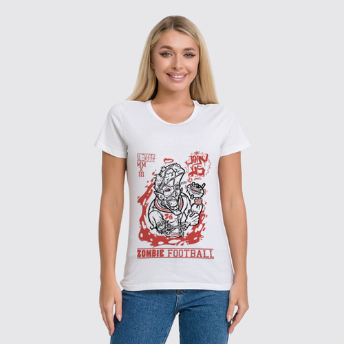 Заказать женскую футболку в Москве. Футболка классическая Zombie football от Aleks36 - готовые дизайны и нанесение принтов.