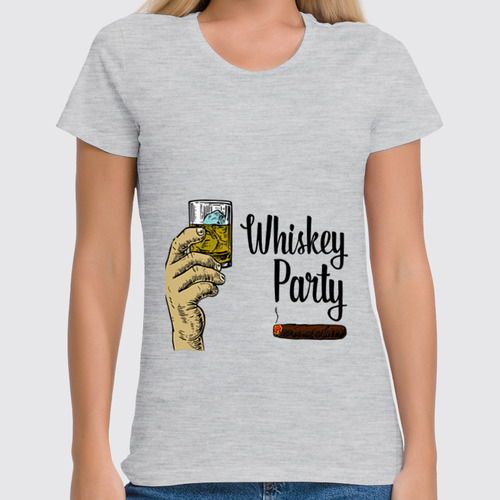 Заказать женскую футболку в Москве. Футболка классическая Whiskey Party от denis01001 - готовые дизайны и нанесение принтов.