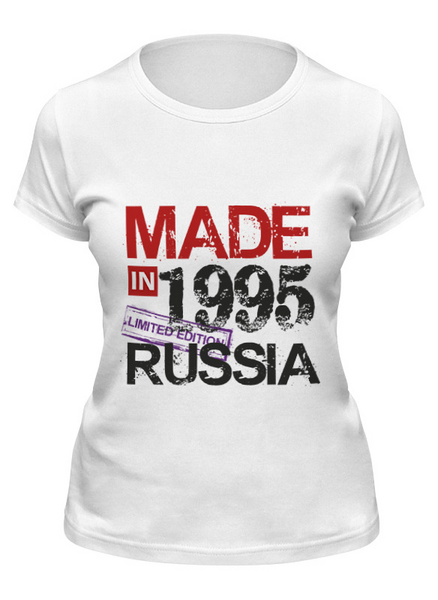 Заказать женскую футболку в Москве. Футболка классическая 1995 год рождения от Djimas Leonki - готовые дизайны и нанесение принтов.