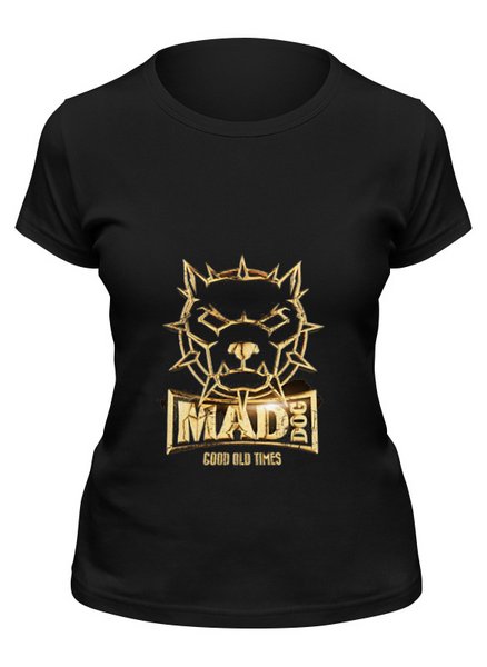 Заказать женскую футболку в Москве. Футболка классическая Mad dog gold от Серега Шнайдер - готовые дизайны и нанесение принтов.