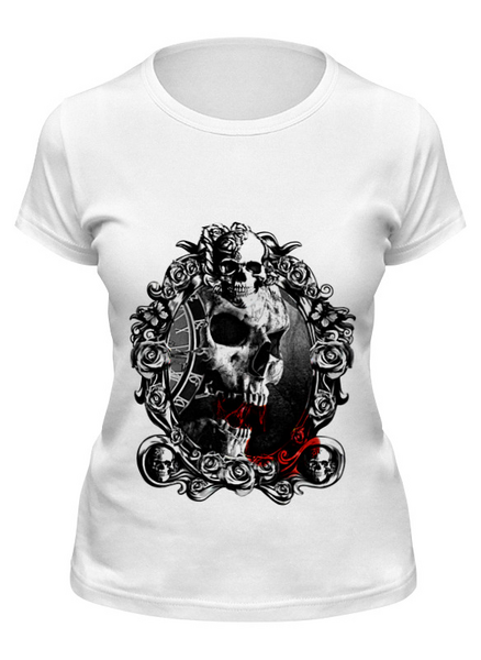 Заказать женскую футболку в Москве. Футболка классическая Skull - 13 от Vladec11 - готовые дизайны и нанесение принтов.