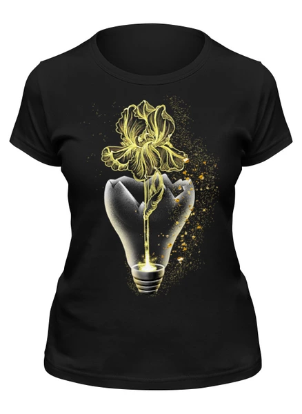 Заказать женскую футболку в Москве. Футболка классическая Лампа с цветком от Марина  - готовые дизайны и нанесение принтов.