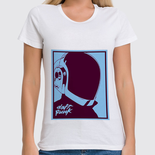 Заказать женскую футболку в Москве. Футболка классическая Daft punk                от dyzel1 - готовые дизайны и нанесение принтов.