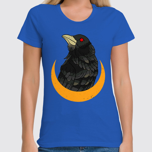 Заказать женскую футболку в Москве. Футболка классическая Crow&Moon от balden - готовые дизайны и нанесение принтов.