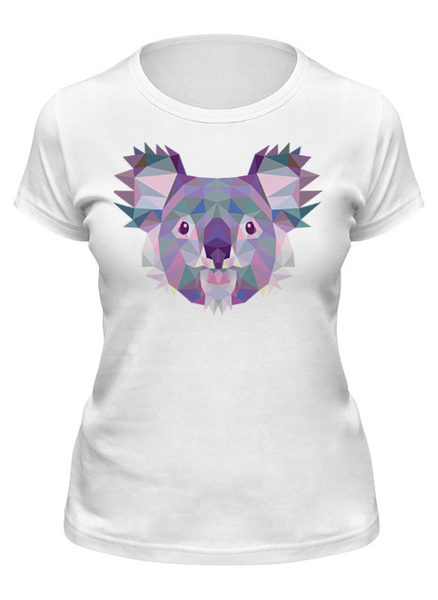 Заказать женскую футболку в Москве. Футболка классическая Полигональная коала от oldman - готовые дизайны и нанесение принтов.