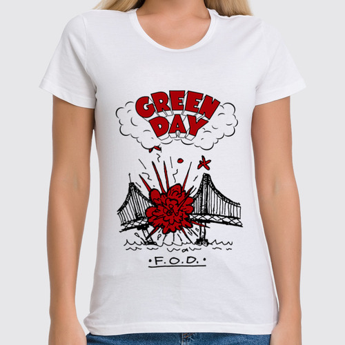Заказать женскую футболку в Москве. Футболка классическая Green Day от geekbox - готовые дизайны и нанесение принтов.