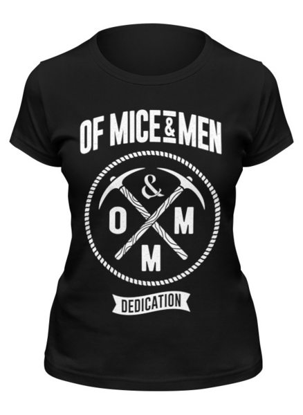 Заказать женскую футболку в Москве. Футболка классическая Of Mice & Men от geekbox - готовые дизайны и нанесение принтов.