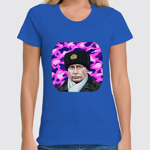 Заказать женскую футболку в Москве. Футболка классическая Putin от Leichenwagen - готовые дизайны и нанесение принтов.
