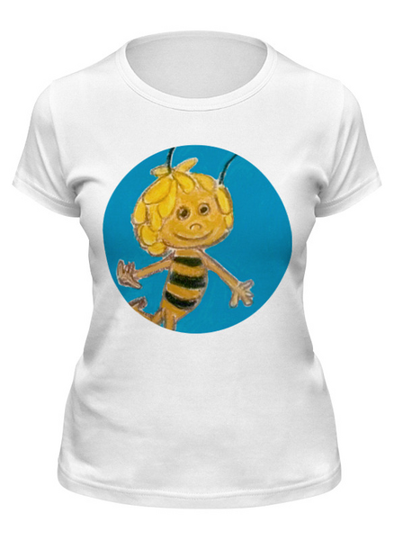 Заказать женскую футболку в Москве. Футболка классическая Пчелка от mrs-snit@yandex.ru - готовые дизайны и нанесение принтов.