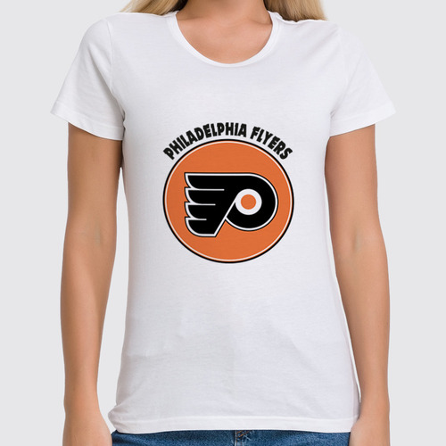 Заказать женскую футболку в Москве. Футболка классическая Philadelphia Flyers  от kspsshop - готовые дизайны и нанесение принтов.