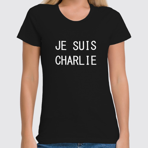Заказать женскую футболку в Москве. Футболка классическая Je suis Charlie... от Pinky-Winky - готовые дизайны и нанесение принтов.