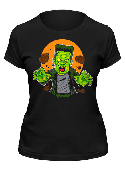 Заказать женскую футболку в Москве. Футболка классическая HALLOWEEN (Frankenstein) от balden - готовые дизайны и нанесение принтов.