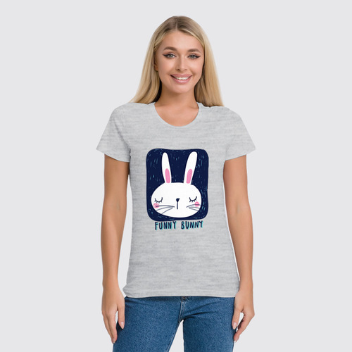 Заказать женскую футболку в Москве. Футболка классическая Funny Bunny от skynatural - готовые дизайны и нанесение принтов.