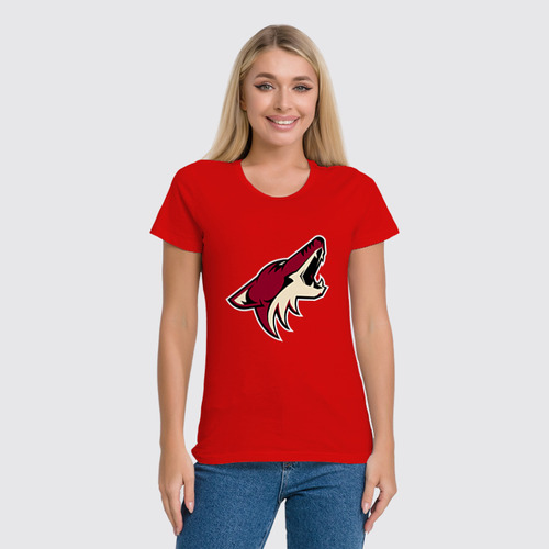 Заказать женскую футболку в Москве. Футболка классическая  Arizona Coyotes от dobryidesign - готовые дизайны и нанесение принтов.